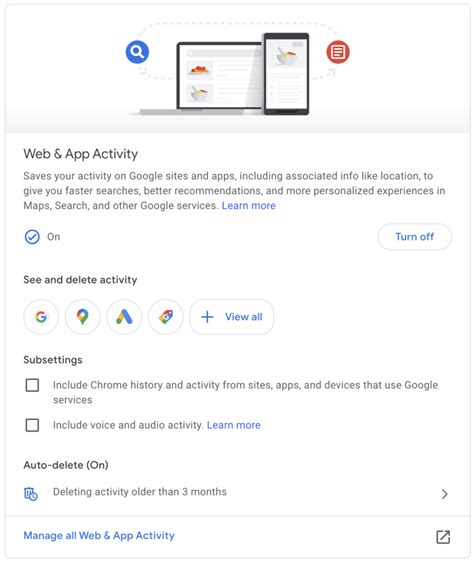 web and app activity